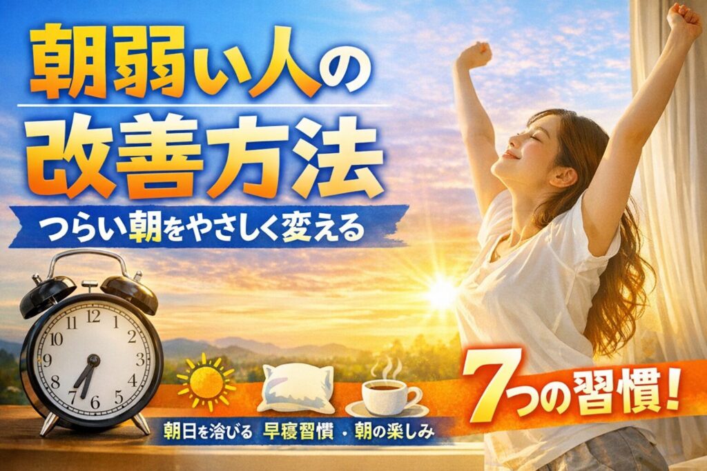 朝弱い人の改善方法|つらい朝をやさしく変える7つの習慣 | 早起きさんぶろぐ